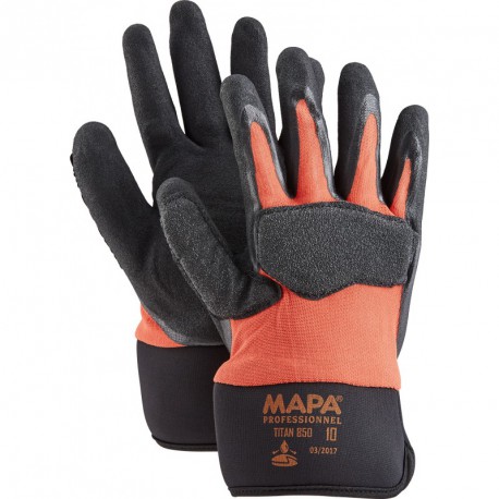 Gants de protection Titan 850  Taille  11, noir-orange (par 12)
