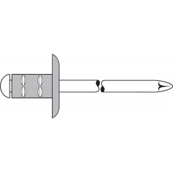 Rivet Alu Acier Tête grosse. 4 x 13 mm Gesipa(Par 500)