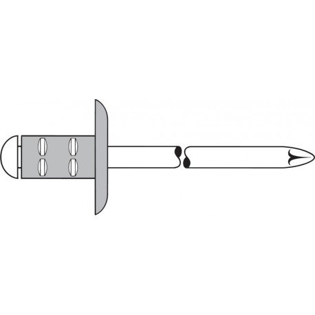 Rivet Alu Acier Tête grosse. 4 x 13 mm Gesipa(Par 500)