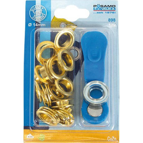 Oeillet + rondelle MS-galvanisé (SB) 14,0mm a 12 Unités