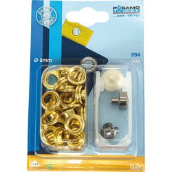 Oeillet + rondelle MS-galvanisé (SB) 8,0mm a 30 Unités
