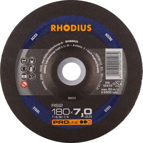Disque de coupe RS2 180 x 7,0mm Acier Rhodius(Par 10)