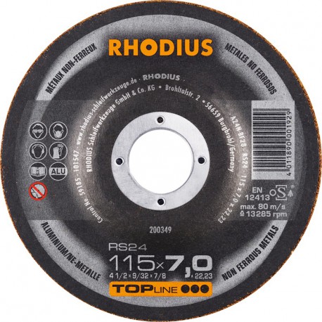 Disque de coupe RS24 115 x 7,0mm AluNE Rhodius(Par 25)