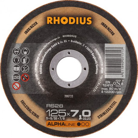 Disque de coupe RS28 125 x 7,0mm Inox Rhodius(Par 25)