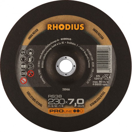 Disque de coupe RS38 230 x 7,0mm Inox Rhodius(Par 10)