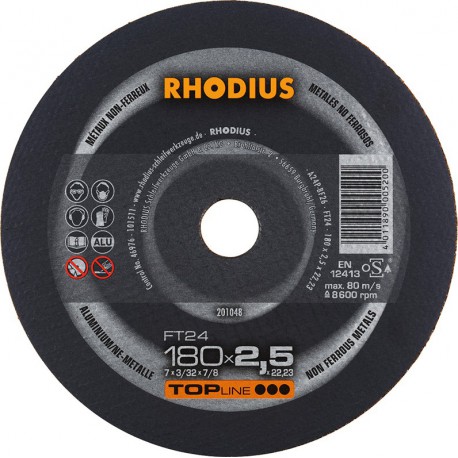 Disque de coupe FT24 180 x 2,5mm  Rhodius(Par 25)