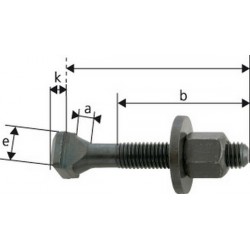 Vis pour rainures en T, Larg. : de rainure : 16 mm, Ø de filetage x Long. M16 x 100 mm, Matériaux traité pour classe de résistance 8.8