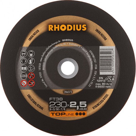 Disque de coupe FT38 230 x 2,5mm  Rhodius(Par 25)