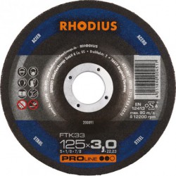 Disque de coupe FTK33 125 x 3,0mm coudé Rhodius