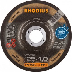 Disque de coupe XTK38 125 x 1,0mm coudé Rhodius