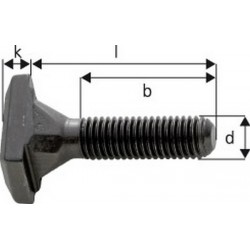 Vis rhombus pour rainures en T, Larg. : de rainure : 18 mm, Ø de filetage x Long. d x l M16 x 100 mm, Larg. : a 17,7 mm, Long. filetage b : 65 mm