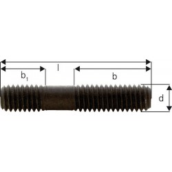 Tige filetée, Matériaux : traité pour classe de résistance 8.8, Ø de filetage x Long. d x l M14 x 250 mm, Long. filetage b 160 mm