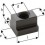 Ecrou pour rainures en T, d x rainure en T : M8 x 10, Cote a 9,7 mm, Cote e 15 mm, Cote h : 12 mm, Cote k : 6 mm
