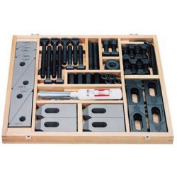 Assortiments d'outils de serrage, d x rainure en T : M12 x 12 mm, Supports de serrage universels 4 x T. 2, 4 x T. 3
