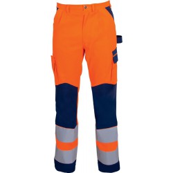 Pantalon HV, MG,  Taille  58, orange fluo/bleu