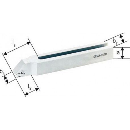 Bride à fourche avec tenon, Larg. de fente : 18 mm, Long. totale 200 mm, Pour vis M16/M18, a : 30 mm, b2 : 50 mm, b3 : 28 mm, l2 : 57 mm, l3 : 36 mm