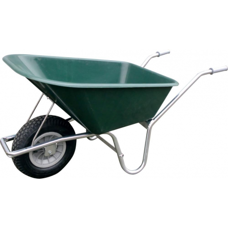 Brouette 100 Ltr. vert foncé avec roue gonflable