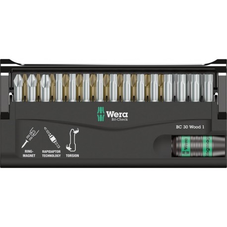 Assortiment embout Bit-Check 30 Wood 1 Wera
