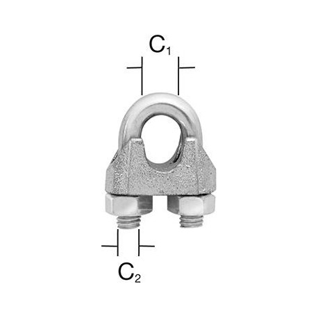 Attache corde 8 mm galvanisé 2 St.