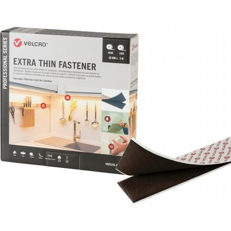 Bande Velcro Extra Fine Attache 20mm x 5m noir