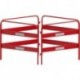 Barrière noir et rouge 4 m 4-parties 1,2 m haut