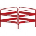Barrière noir et rouge 4 m 4-parties 1,2 m haut