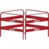Barrière noir et rouge 4 m 4-parties 1,2 m haut
