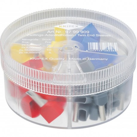 Boîtier d'assortiment avec Embouts de câble isolés Twin 4-16mm2 KNIPEX