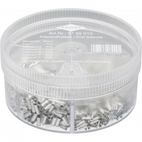 Boîtier d'assortiment avec Embouts de câble isolés unisoliert 05-25mm2 KNIPEX