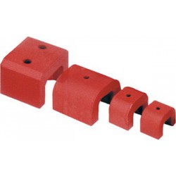 Aimant fer à cheval puissant, Long. : 57,2* mm, Larg. : 44,5 mm, Hauteur 34,9 mm, Ø d'alésage : 7,9 mm, Force de maintien : 235 N