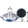 Aimant plat avec manchon taraudé, Ø d : 10 mm, Hauteur totale l 11,5 mm, Hauteur d'aimant h 4,5 mm, Ø de la douille d1 : 6 mm, Filetage : M3