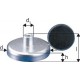 Aimant plat avec manchon taraudé, Ø d : 16 mm, Hauteur totale l 11,5 mm, Hauteur d'aimant h 4,5 mm, Ø de la douille d1 : 6 mm, Filetage : M3