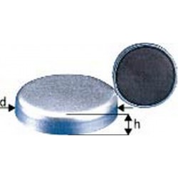 Aimant plat sans manchon taraudé, Ø d : 13 mm, Hauteur d'aimant h 4,5 mm, Force de maintien 10 N, Poids : 3 g