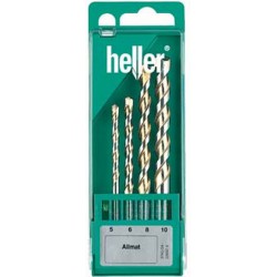 Jeu de forets universels Allmat dans une boîte en plastique, Quantité : 4 pièces, Contenu 5 6 8 10 mm