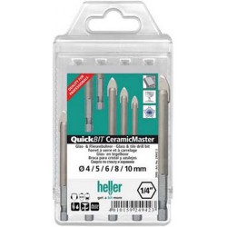 Jeu de forets perce-verre Ceramic Master, Quantité : 5 pièces, Contenu 4 5 6 8 10 mm