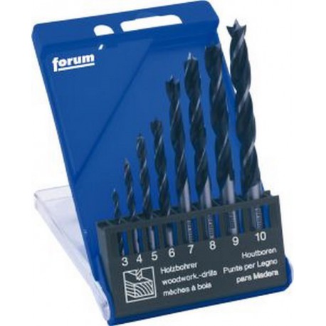 Jeu de 8 forets hélicoïdaux à bois SP, Contenu : 3 4 5 6 7 8 9 10 mm