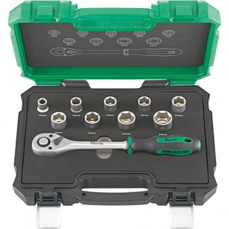 Coffret douille 1/2 10 unités FORTIS