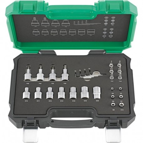 Coffret douille 1/4+1/227 unités FORTIS