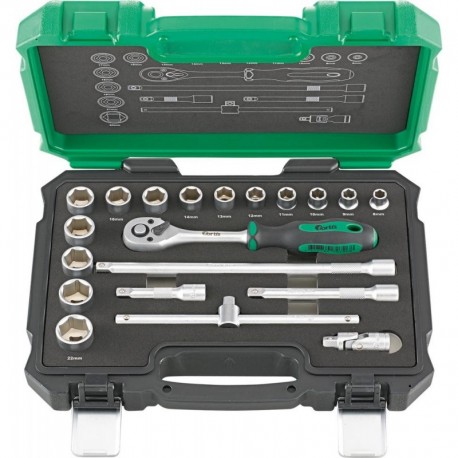 Coffret douille 3/8 20 unités FORTIS