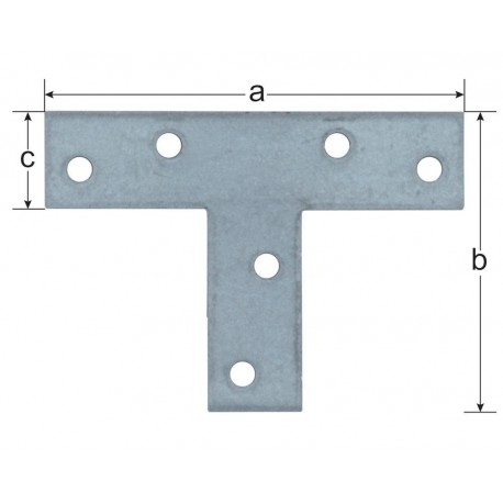 Connecteur plat en T 76x16 mm