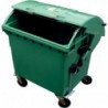 Container poubelle plastique 1,1m3 couvercle arrondi vert