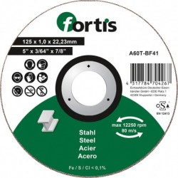 Disque de coupe Acier 125 x 10mm courbé FORTIS