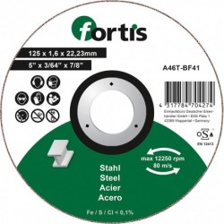 Disque de coupe Acier 125 x 16mm courbé FORTIS