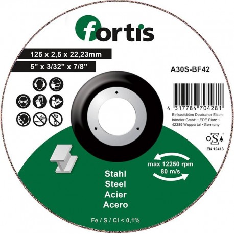 Disque de coupe Acier 125 x 25mm gekr. FORTIS