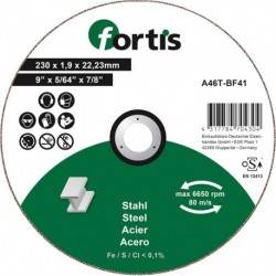 Disque de coupe Acier 230 x 19mm courbé FORTIS