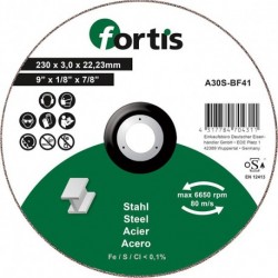 Disque de coupe Acier 230 x 30mm courbé FORTIS