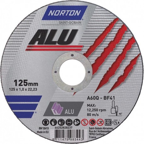 Disque de coupe Alu courbé 125x16 mm