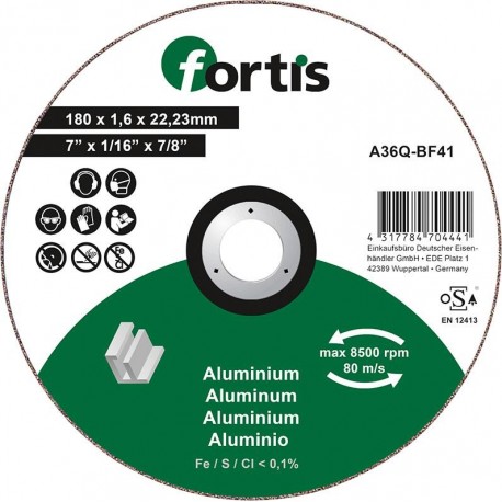 Disque de coupe ALU-NE 180 x 16mm courbé FORTIS