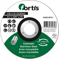 Disque de coupe Inox 115 x 10mm courbé FORTIS