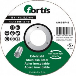 Disque de coupe Inox 115 x 16mm courbé FORTIS